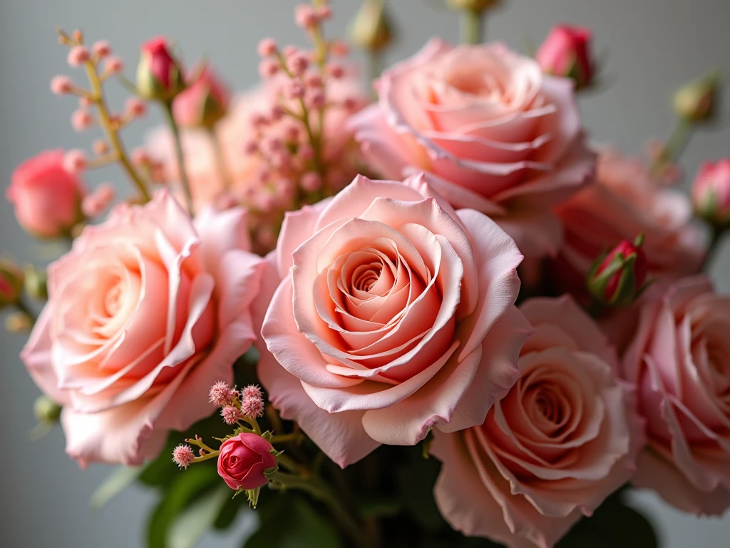Elegant rose bouquet with mixed seasonal flowers